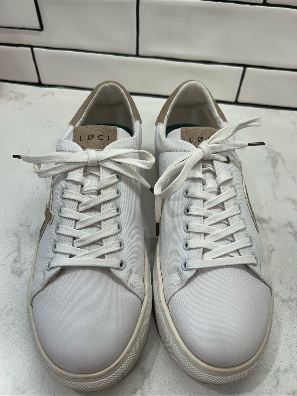 LØCI Nine sneakers White Leather Look Low Top Women’s Neutral Minimalist Casual - Picture 4 of 16